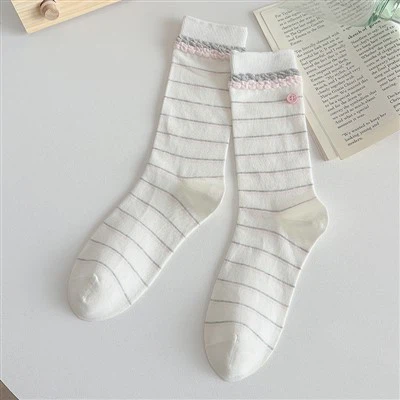 Chaussettes mi-mollet blanches